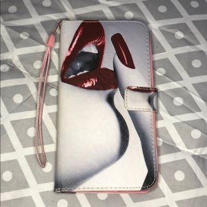 Lips Wallet Type Phone Case